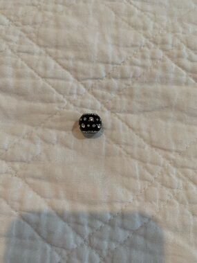 Brighton Black Bead with Clear Crystal Accent for charm bracelet